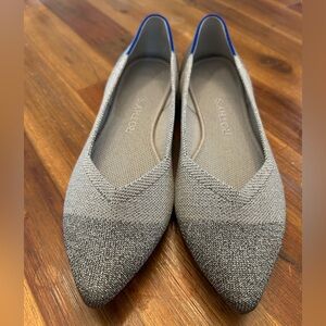 Rothy's Gray and silver diamond toe flat